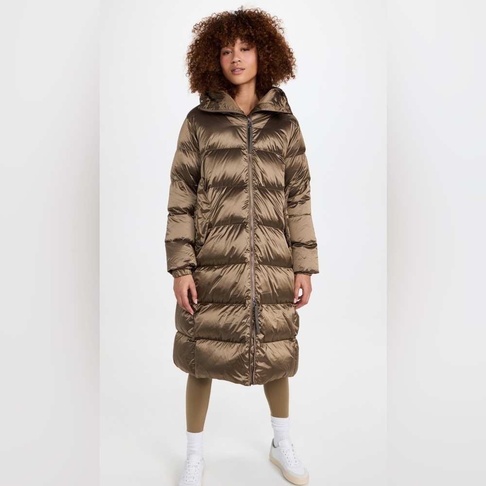 Varley Payton Puffer Coat Brushed Olive Metallic Size L